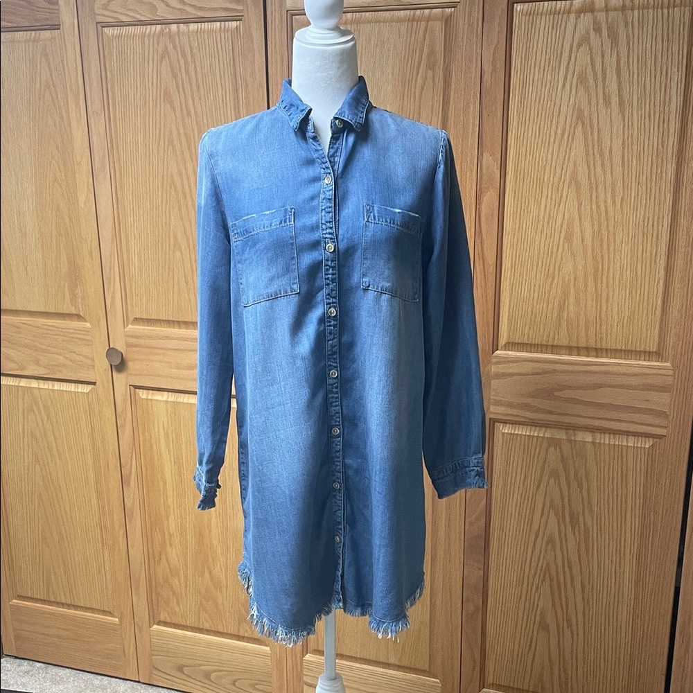 Chelsea & Theodore Blue Denim Shirt Dress